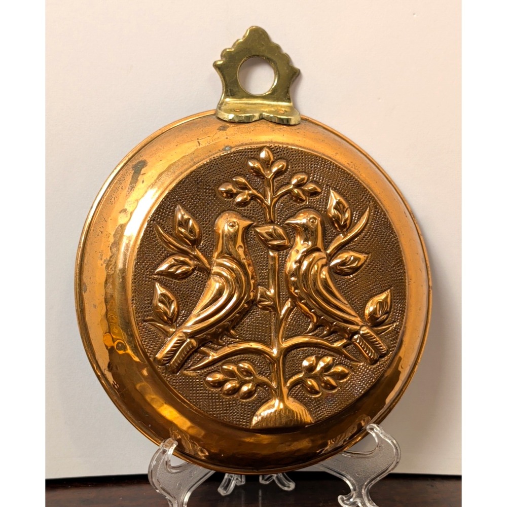 Vintage Original Copper Round Bird Chocolate/Candy Mold 6in Hanging Loop MPN 604